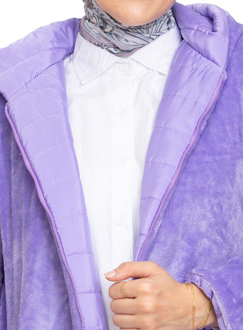 Lilac Long Double Face Jacket - Khotwh